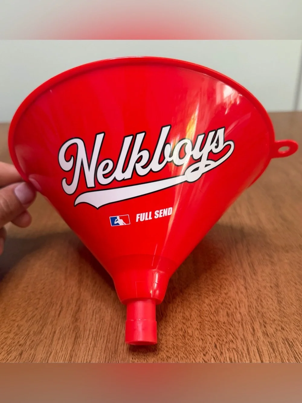 Nelk Boys - Full Send Beer Funnel | Red & White w/ MLB Style Logo | 8” Inches